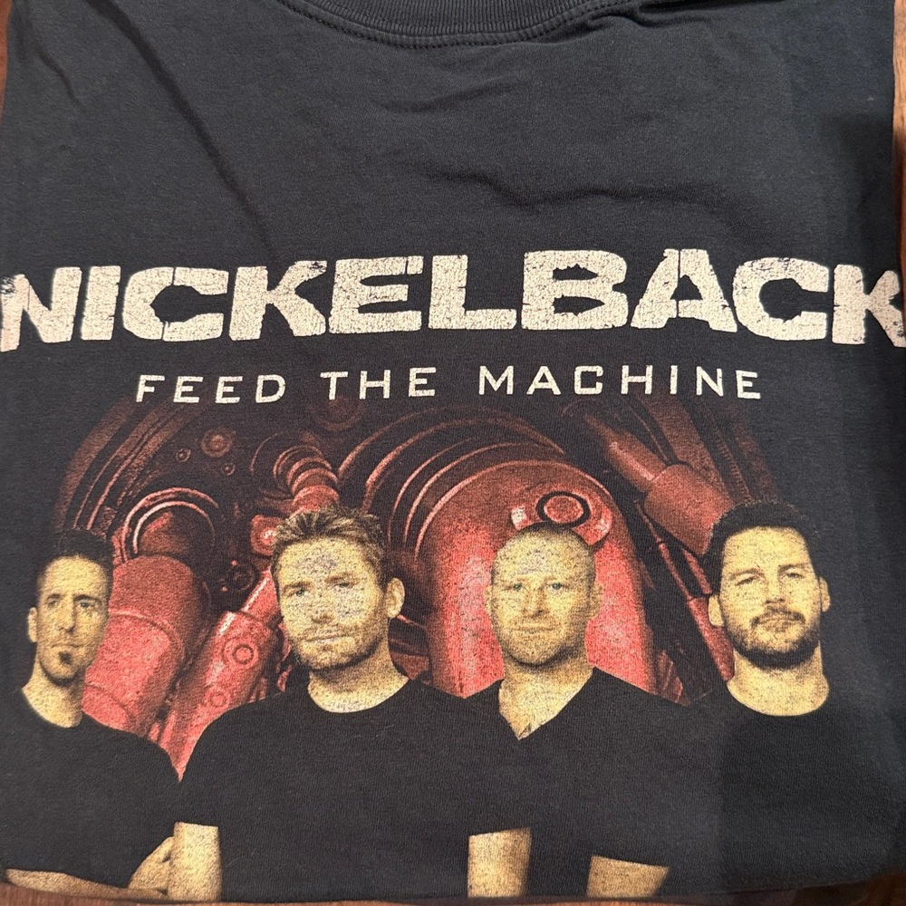 Nickelback "Feed The Machine" Black Band Tee vintage band t-shirt boy band